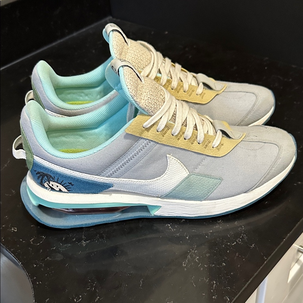 Nike Sun Club Light Gray and Aqua Sneakers